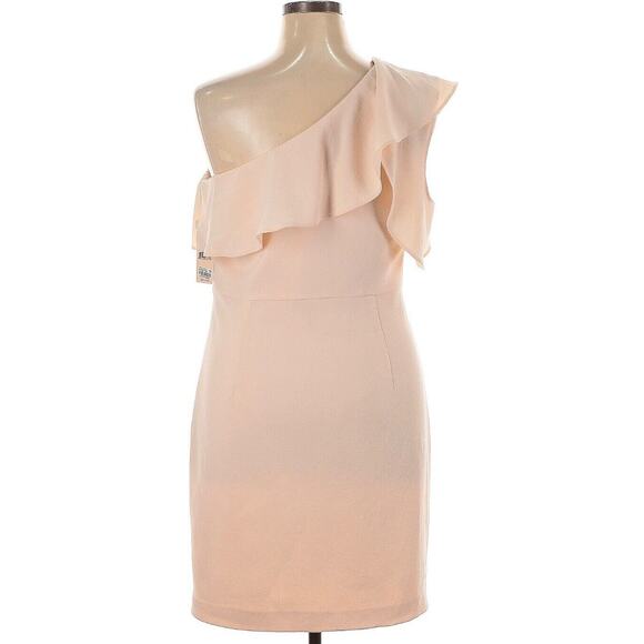 NWT NANETTE LEPORE Bellini Fizz Paradise Dreaming Crepe Ruffle Mini Dress Sz 16 - Picture 2 of 3